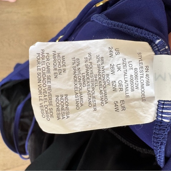 Magicsuit $180 Women`s Indigo Parker Underwire Swimdress plus size 24W - Picture 3 of 4